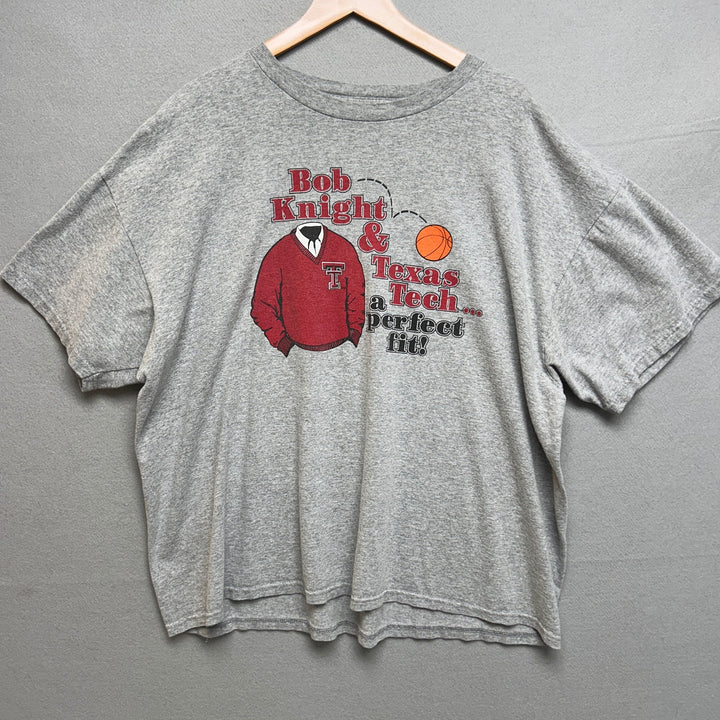 Vintage Bob Knight Texas Tech Basketball T Shirt Size XXL