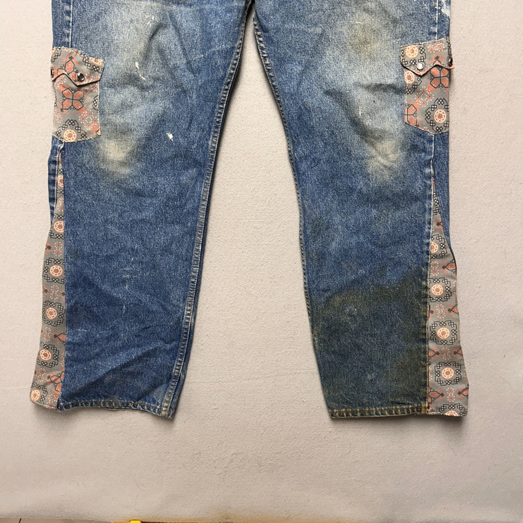 Vintage Levi's Custom Flared 505 Western Jeans Size 42x30