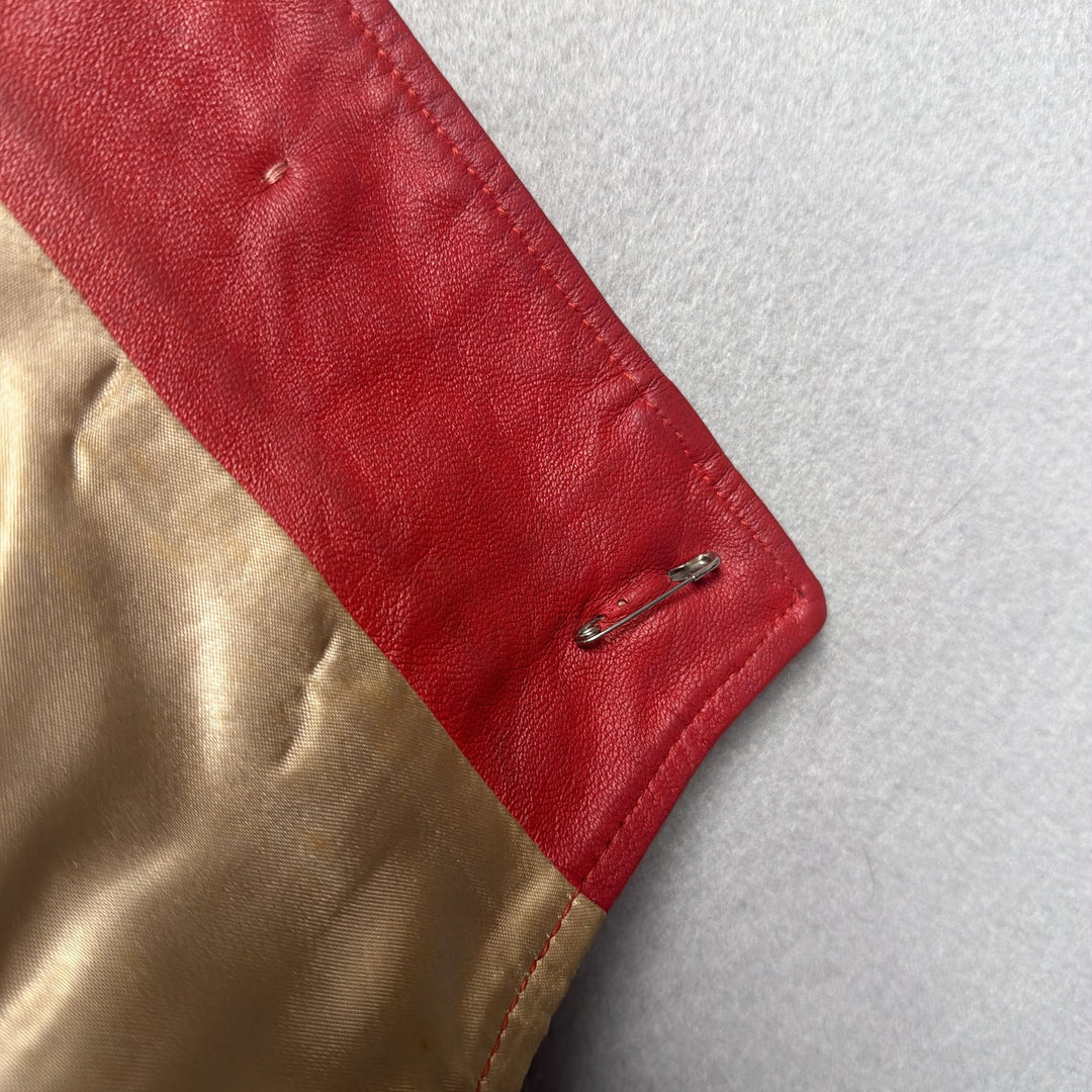 Vintage LeatherMode Red Leather Vest Size Small