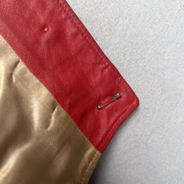 Vintage LeatherMode Red Leather Vest Size Small