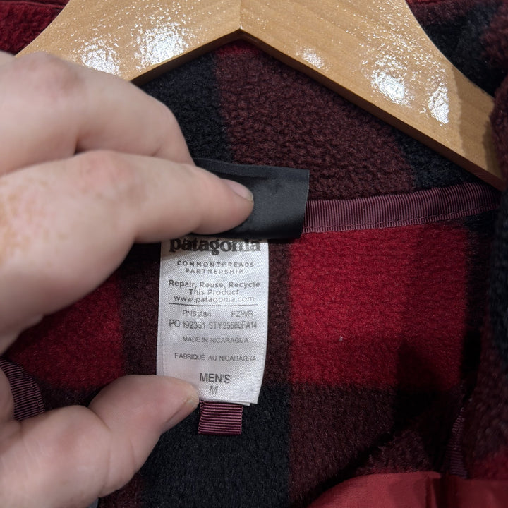 Patagonia Buffalo Check Plaid Snap T Fleece Sweater Jacket Size Medium