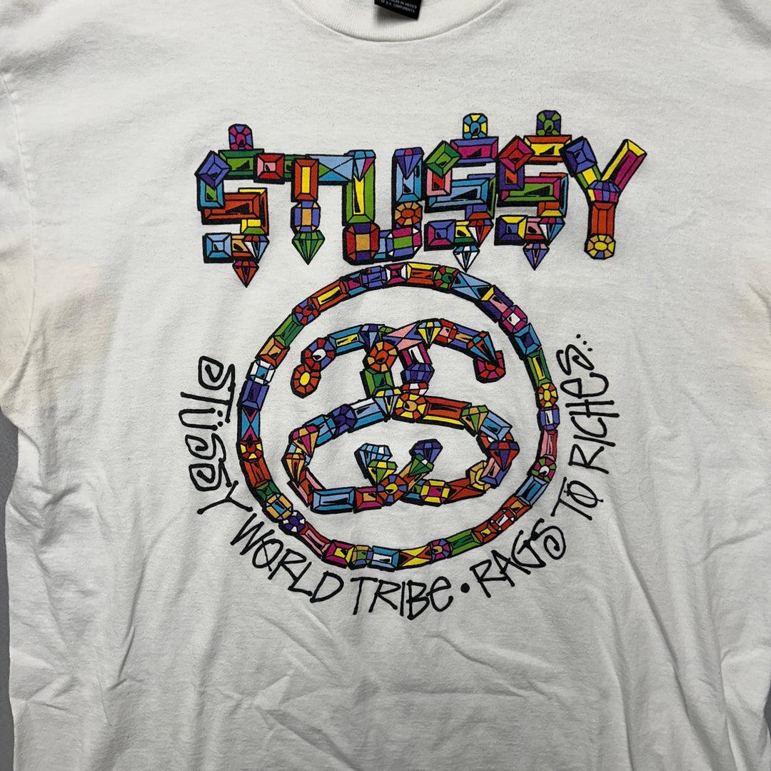 Stussy World Tribe Rags to Riches T Shirt Size XL
