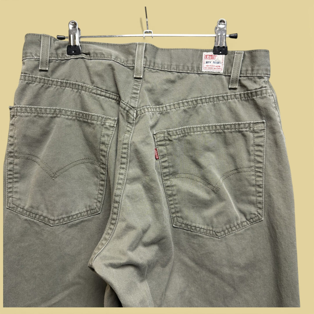 Vintage 90s Levi's Dry Goods Green Baggy Pants Size 33