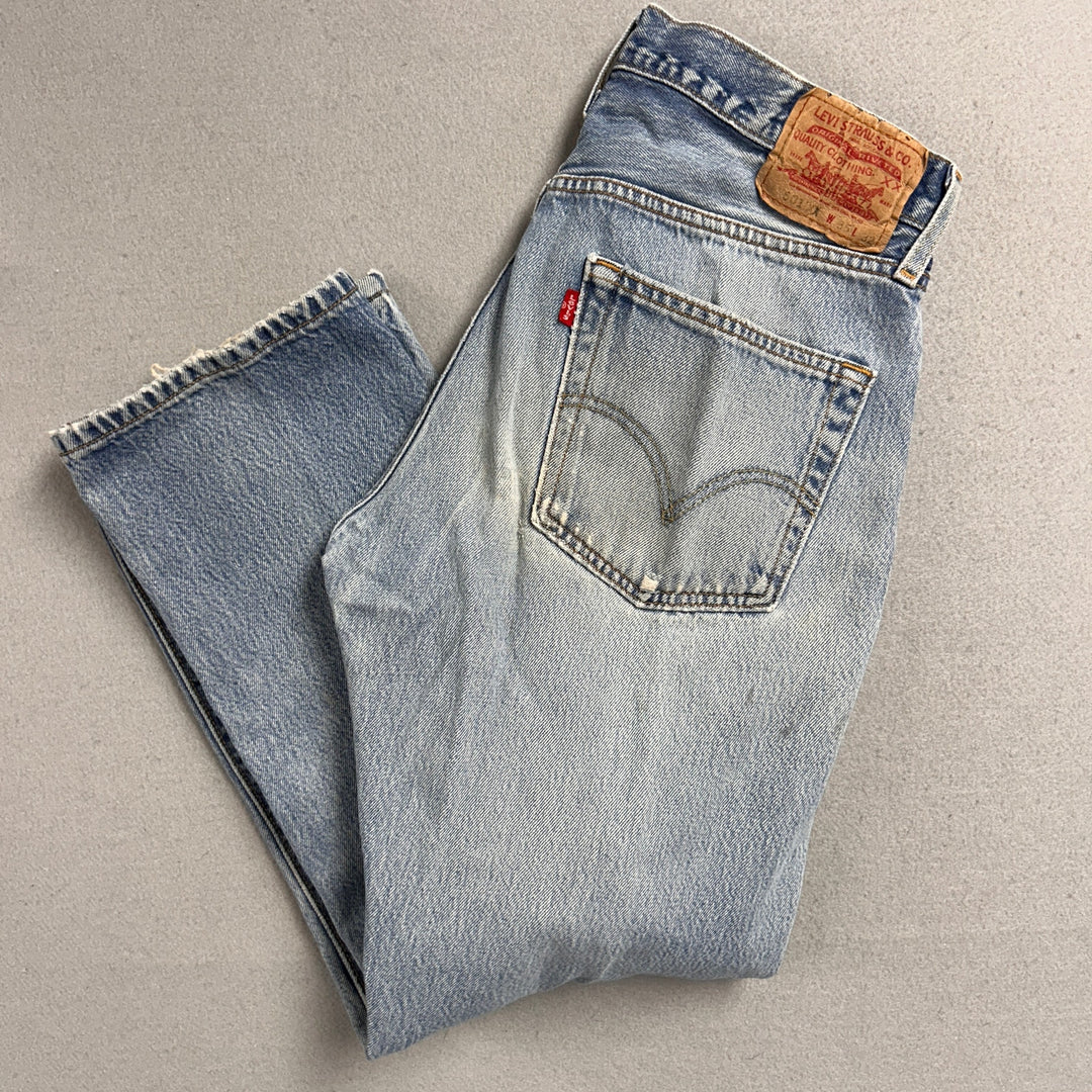 Vintage Levi's 501xx Light Wash Distressed Jeans Made in USA Men's 34x29