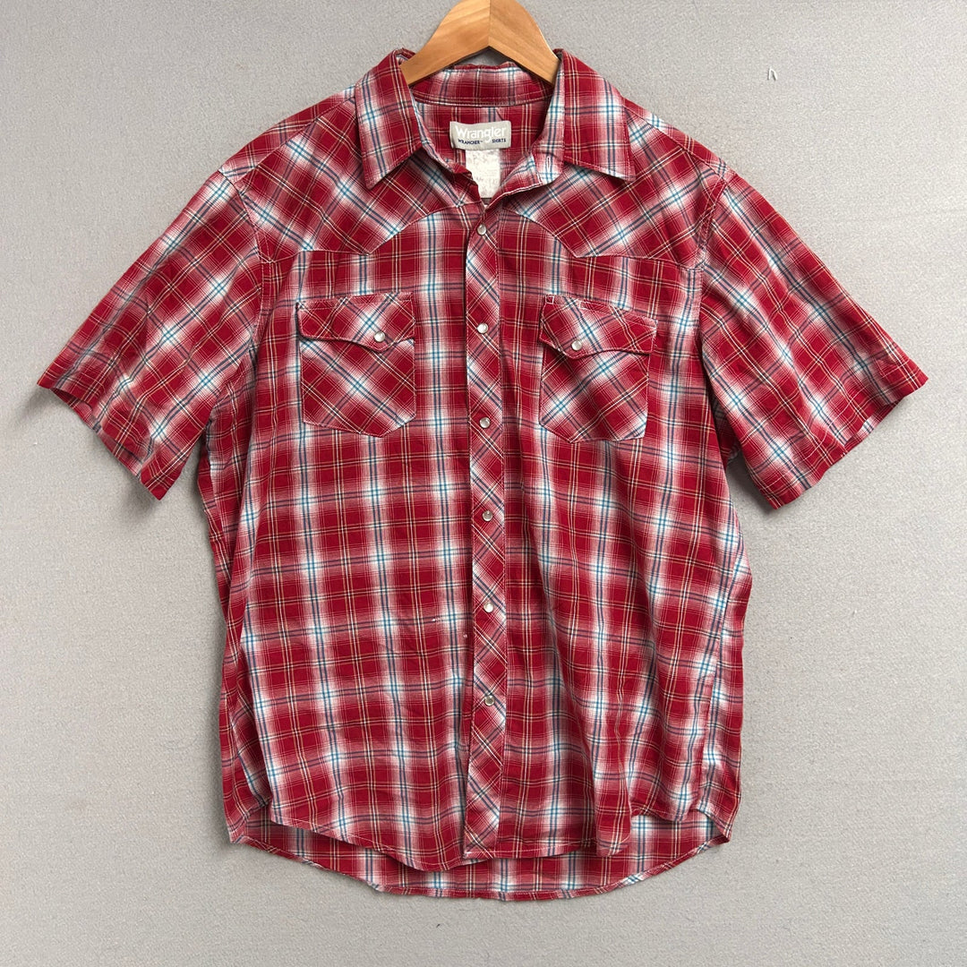 Vintage Wrangler Red Pearl Snap Shirt size XXXL