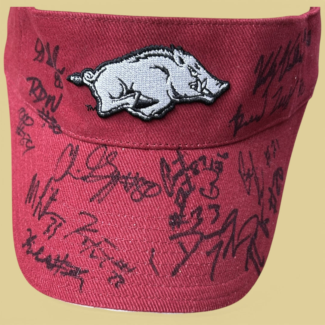 Vintage Arkansas Razorbacks 2000s Visor Autographed