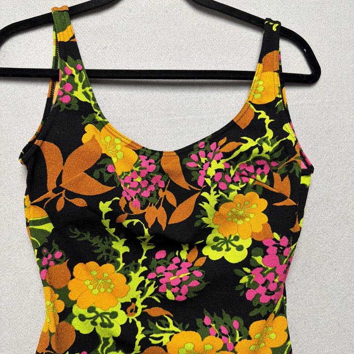 Vintage Mid Century Helanca Fabric One Piece Swimsuit Made in italy Size 12