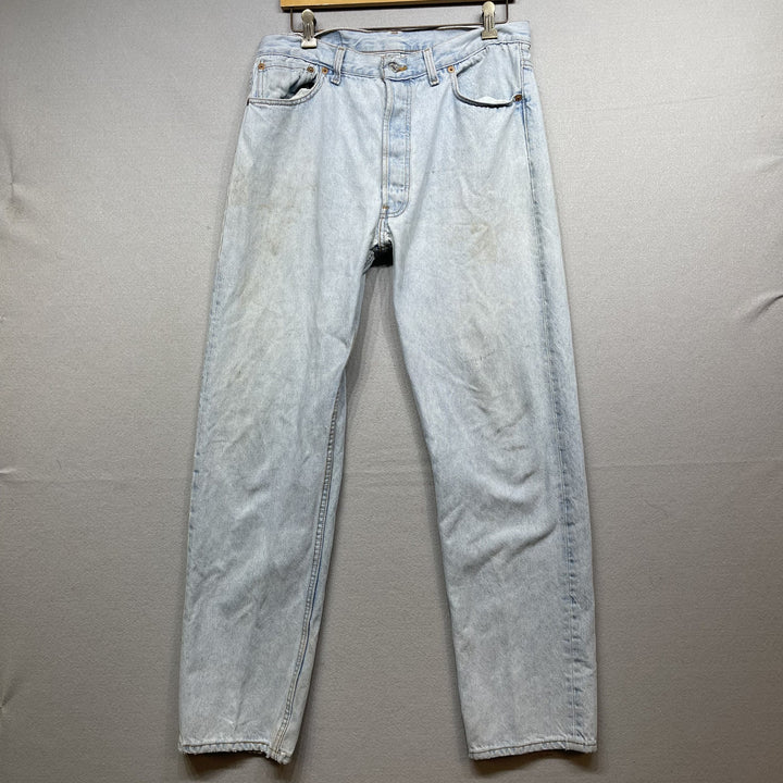 Vintage 90s Levis 501 Light Wash Button Fly Jeans Grunge Size 33