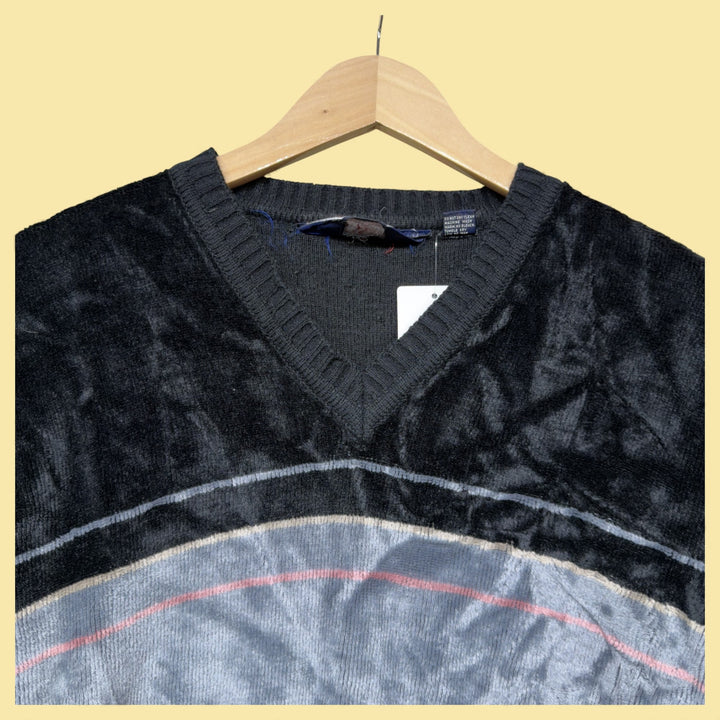 Vintage Hampton Club 90s Velour Sweater Size Medium