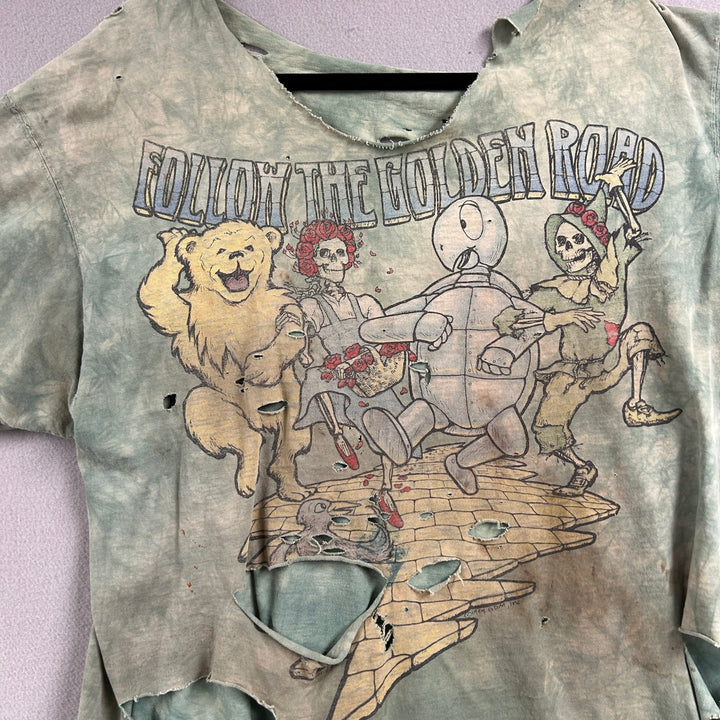 Vintage Grateful Dead Liquid Blue Heavily Distressed Thrashed T Shirt Size XL