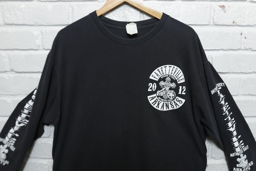 Fayetteville Arkansas Motorcycle Rally LS T Shirt 2012 XL