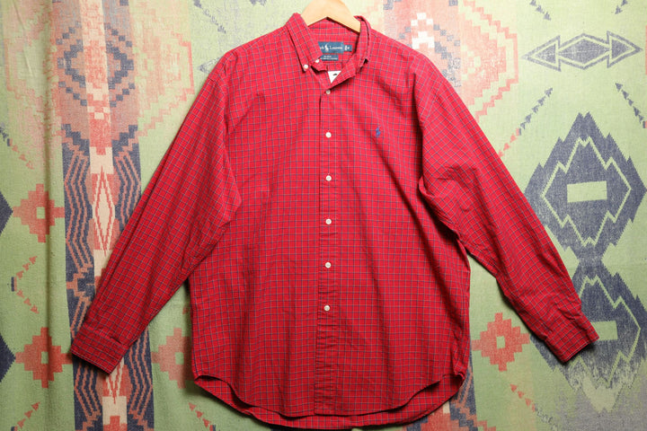Polo Ralph Lauren red plaid Vintage  Shirt Medium 2000s