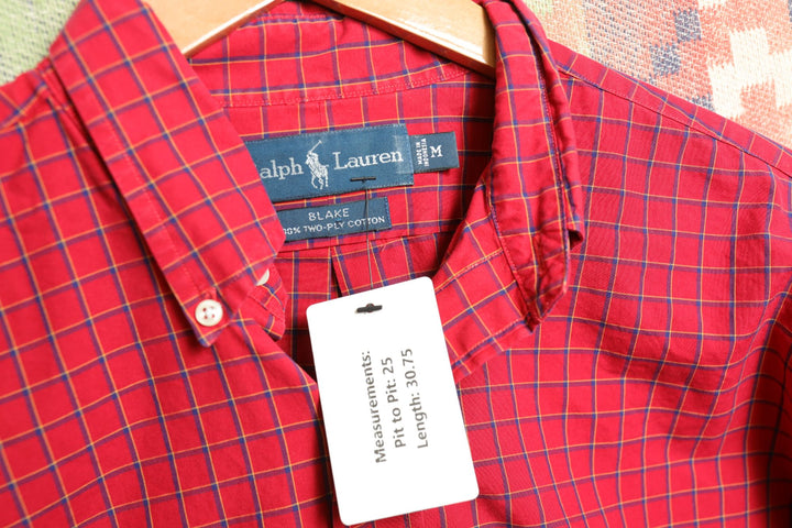 Polo Ralph Lauren red plaid Vintage  Shirt Medium 2000s