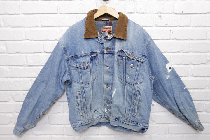 Wrangler Hero Vintage Blanket Lined Denim Jacket Medium 90s