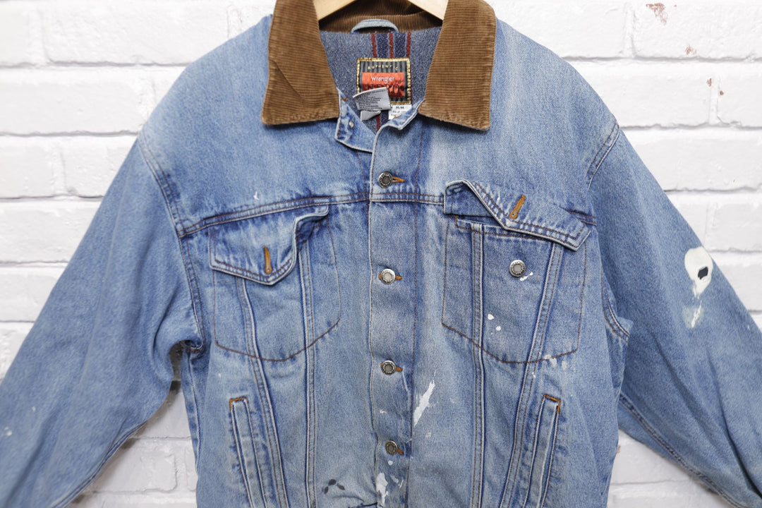 Wrangler Hero Vintage Blanket Lined Denim Jacket Medium 90s