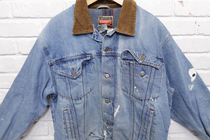 Wrangler Hero Vintage Blanket Lined Denim Jacket Medium 90s