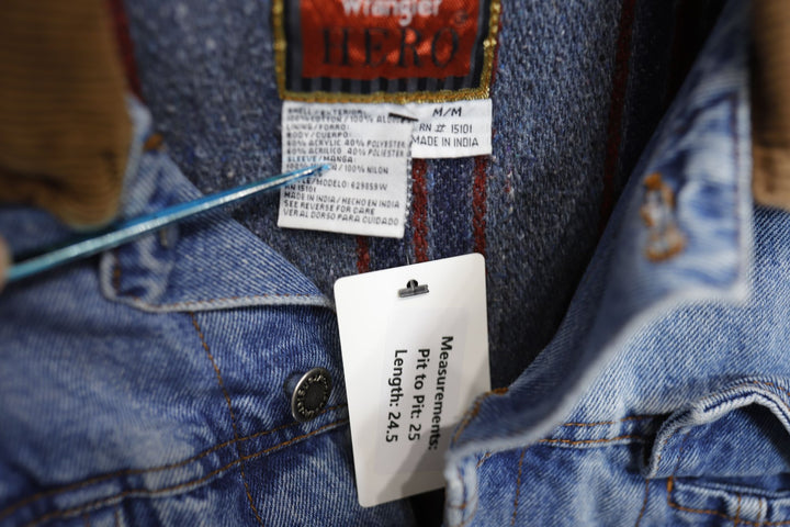 Wrangler Hero Vintage Blanket Lined Denim Jacket Medium 90s