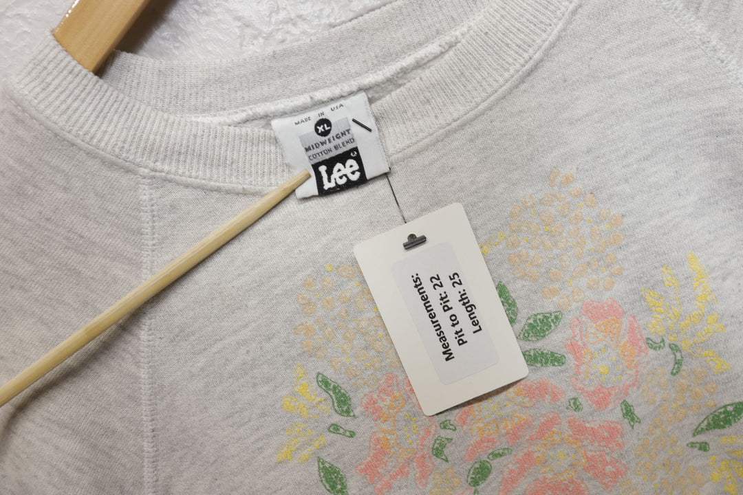 Mackinac Island Flowers Vintage Sweatshirt XL 90s