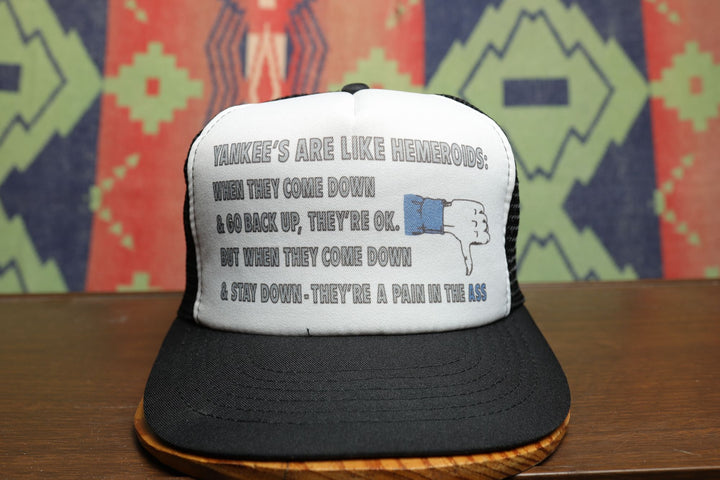 Yankees are Like Hemeroids Vintage Snapback Trucker Hat 80s
