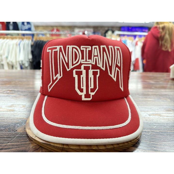 University of Indiana Vintage 3 Stripe Snapback Trucker Hat 80s