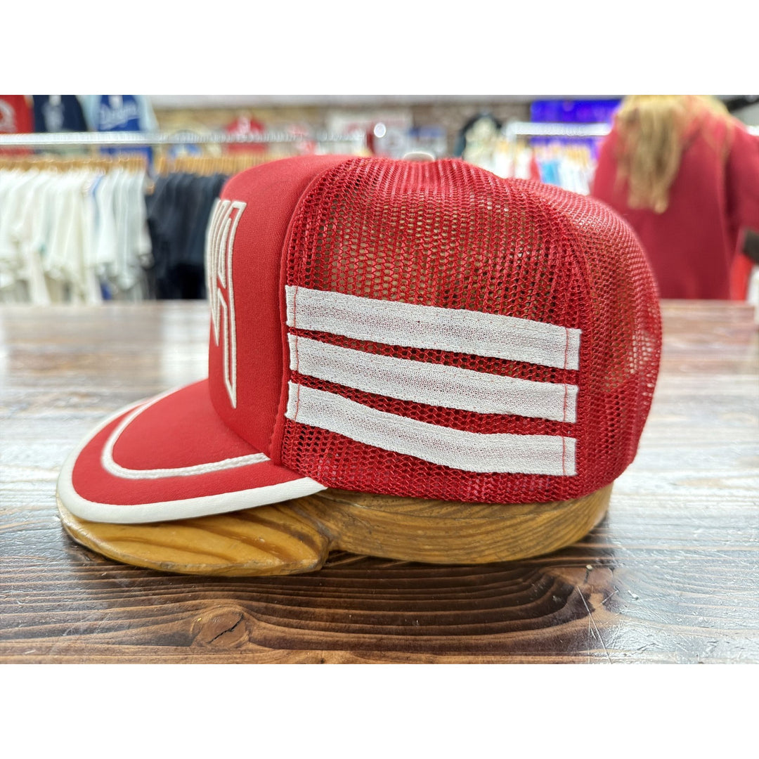 University of Indiana Vintage 3 Stripe Snapback Trucker Hat 80s