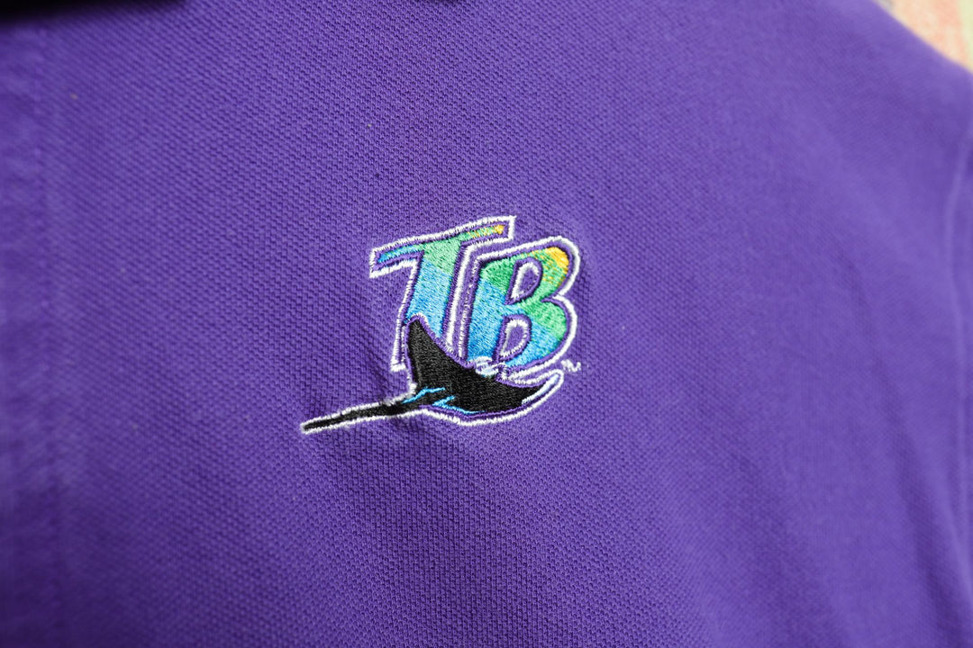 Tampa Bay Devil Rays Vintage Polo Shirt Medium 90s
