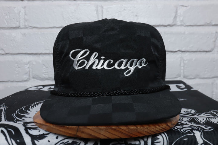 80s Vintage Chicago Checkers Rope Strap Back Hat