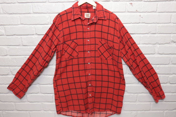 80s Vintage Ozark Trail Plaid Button Down Shirt Size Large