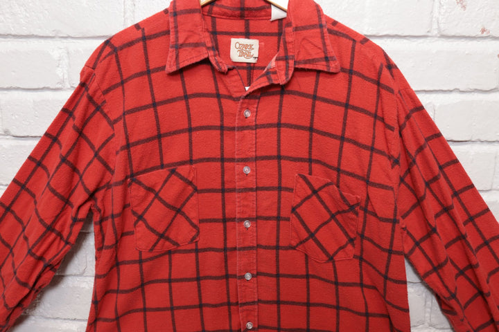 80s Vintage Ozark Trail Plaid Button Down Shirt Size Large