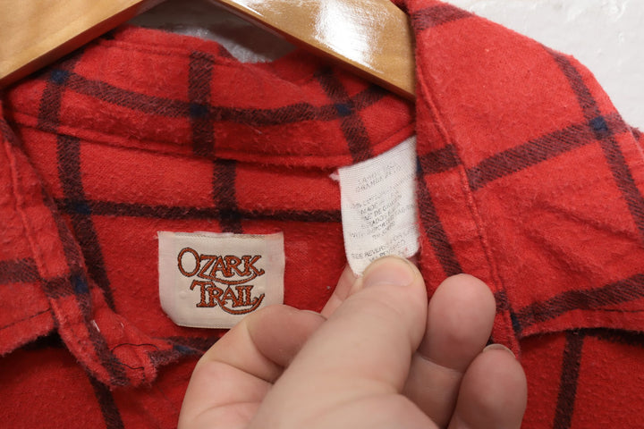 80s Vintage Ozark Trail Plaid Button Down Shirt Size Large