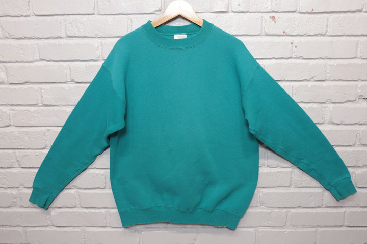 90s Vintage Tultex Teal Blank Sweatshirt Size Medium