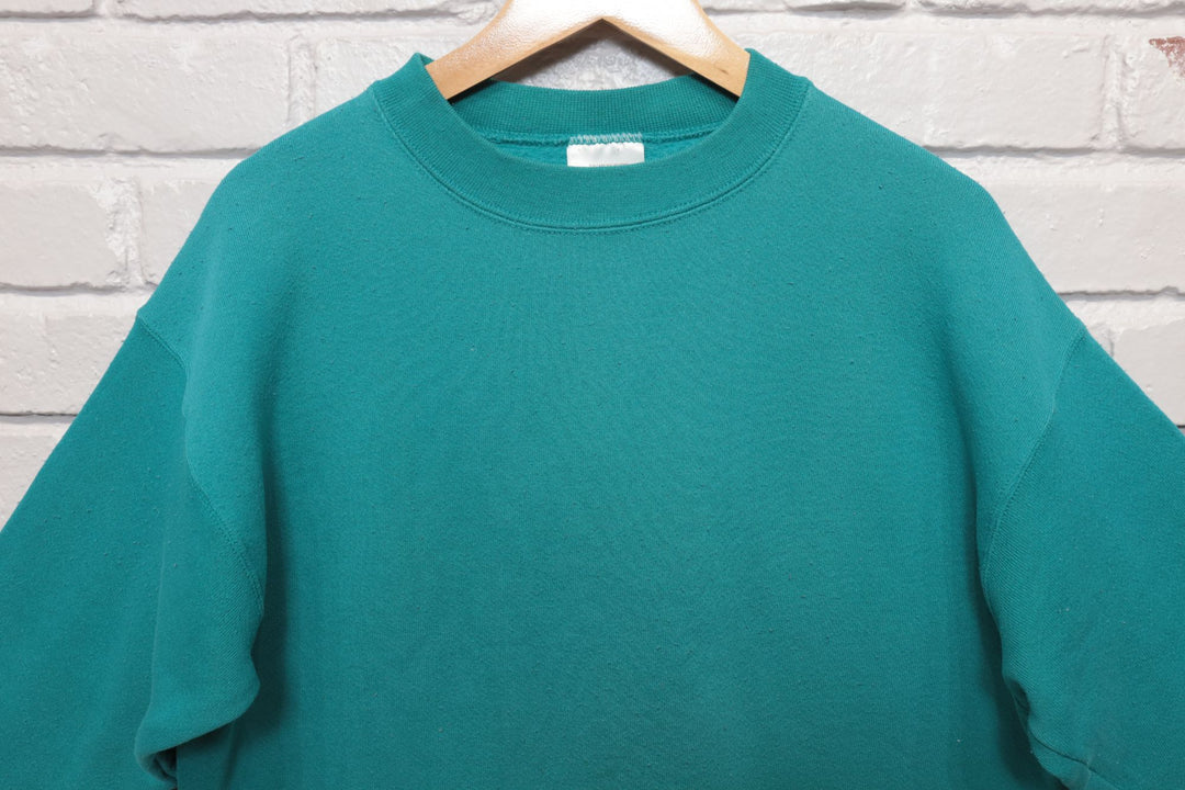 90s Vintage Tultex Teal Blank Sweatshirt Size Medium