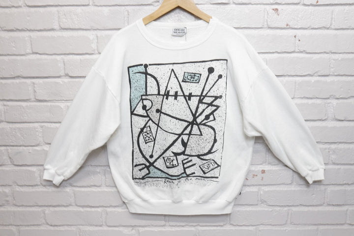 Abstract Art Vintage Reach the Moon Sweatshirt 80s Medium