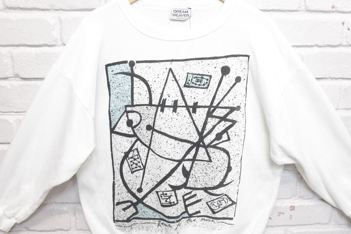 Abstract Art Vintage Reach the Moon Sweatshirt 80s Medium