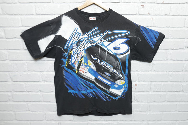 Nascar Mark Martin Vintage AOP Racing T Shirt 90s XL
