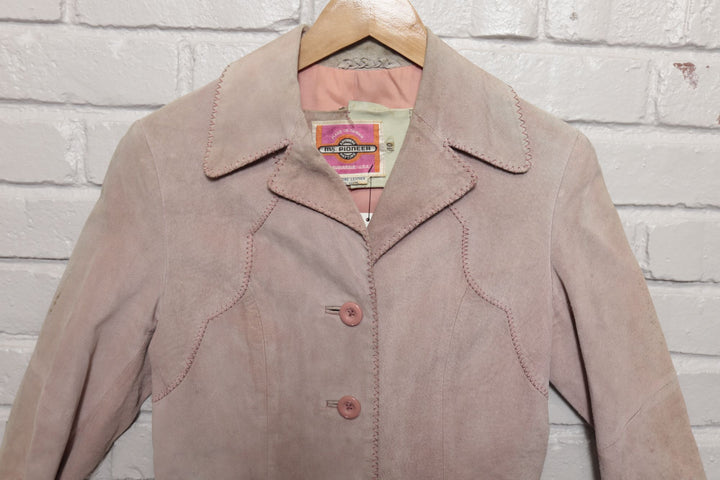 70s Vintage Ms. Pioneer Faded Suede Jacket Size Medium