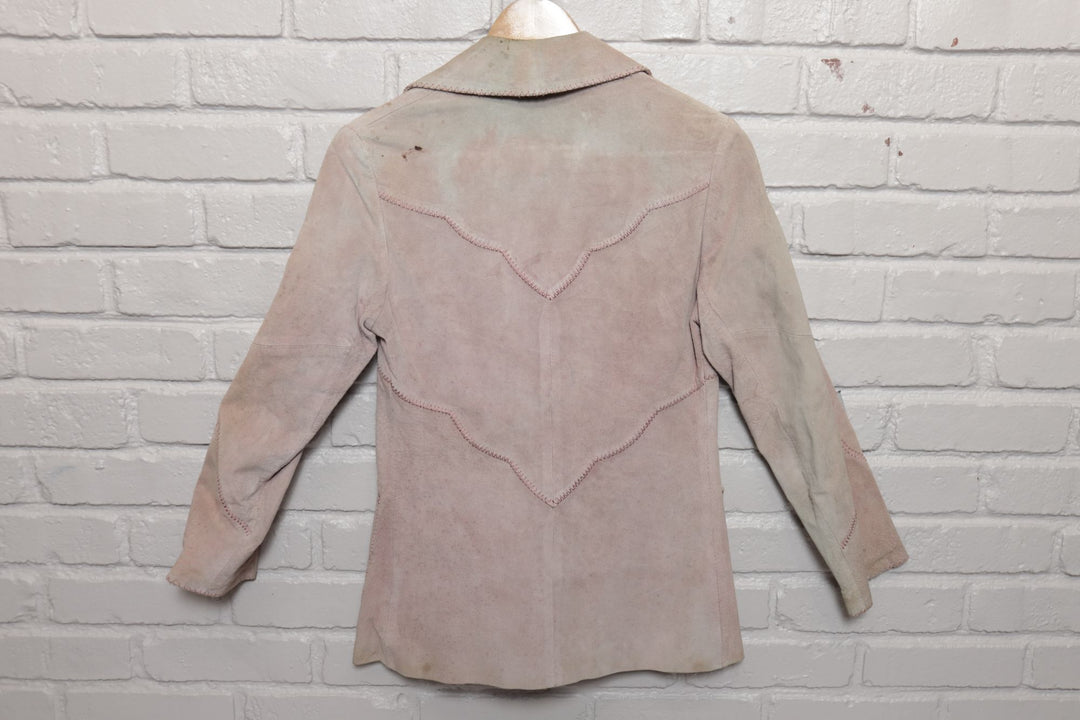 70s Vintage Ms. Pioneer Faded Suede Jacket Size Medium