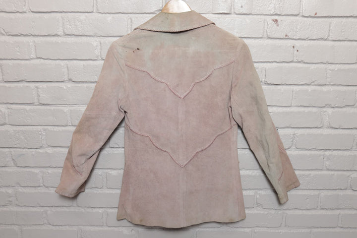 70s Vintage Ms. Pioneer Faded Suede Jacket Size Medium