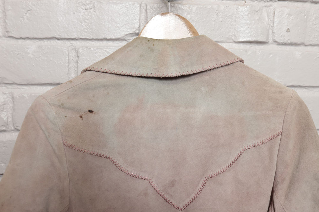 70s Vintage Ms. Pioneer Faded Suede Jacket Size Medium