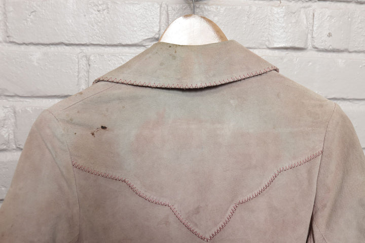 70s Vintage Ms. Pioneer Faded Suede Jacket Size Medium