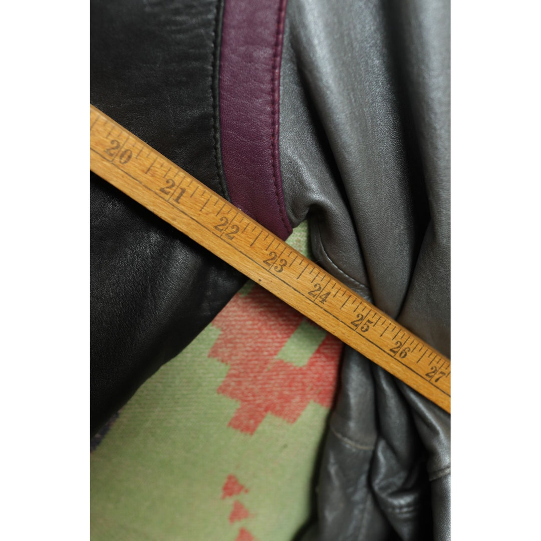 Harley Davidson Vintage Purple Leather Bomber Jacket Large 2000s  Chrome Y2K