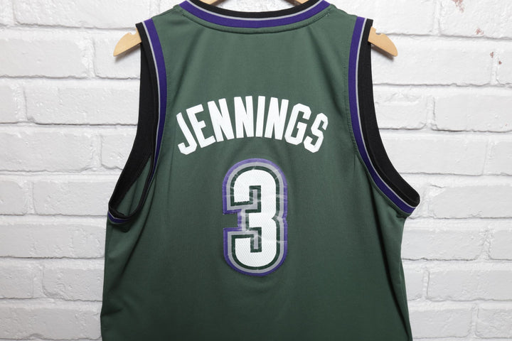 2000s Vintage Brandon Jennings Milwaukee Bucks Adidas Hardwood Classics Jersey Size Large