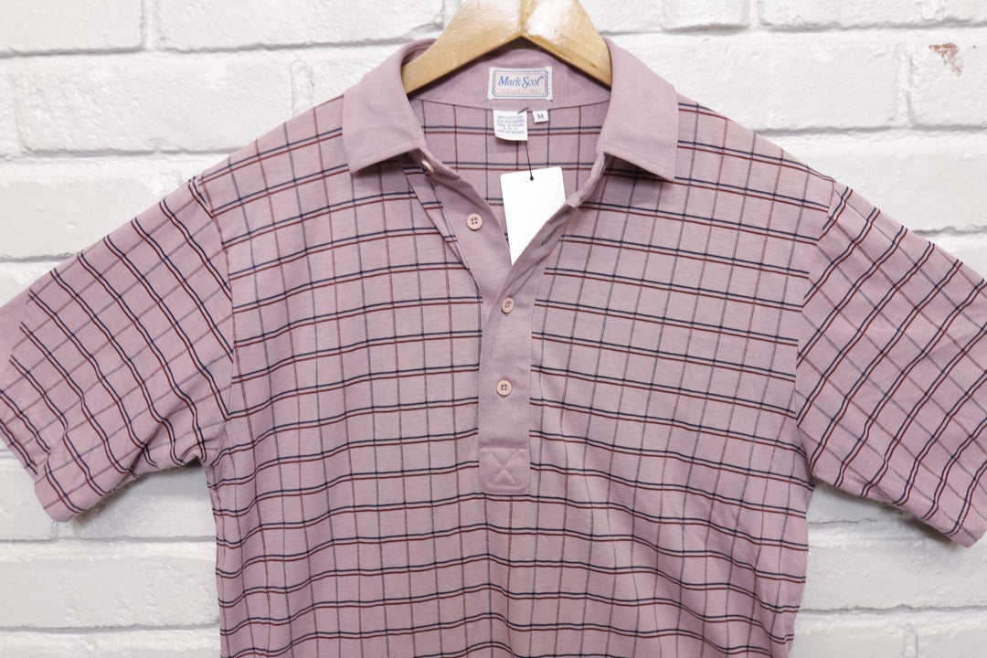 Mark Scot Vintage Purple Polo Shirt Medium 80s