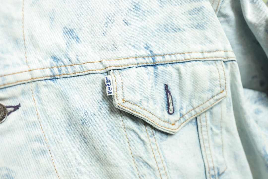 Levi's Vintage Bleached Denim Jacket Large 90s