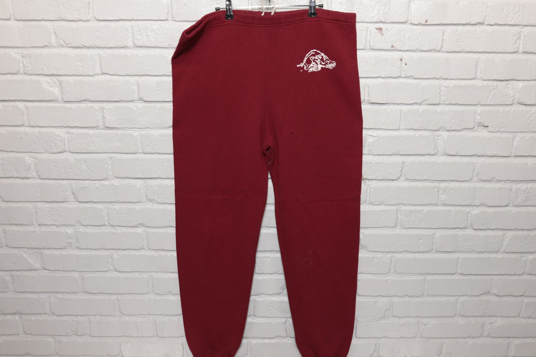80s Vintage Arkansas Razorbacks Russell Sweat Pants Size XL