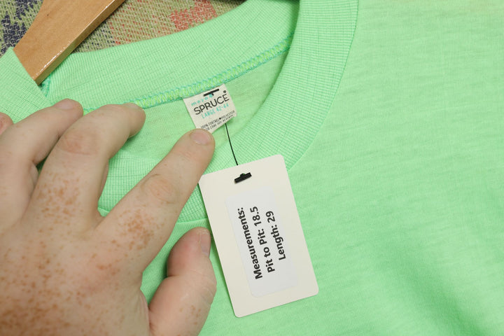 Spruce Vintage Blank Green T Shirt 80s Large