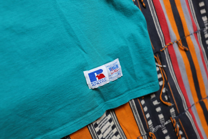 Russell Vintage Teal LS T Shirt XL 90s