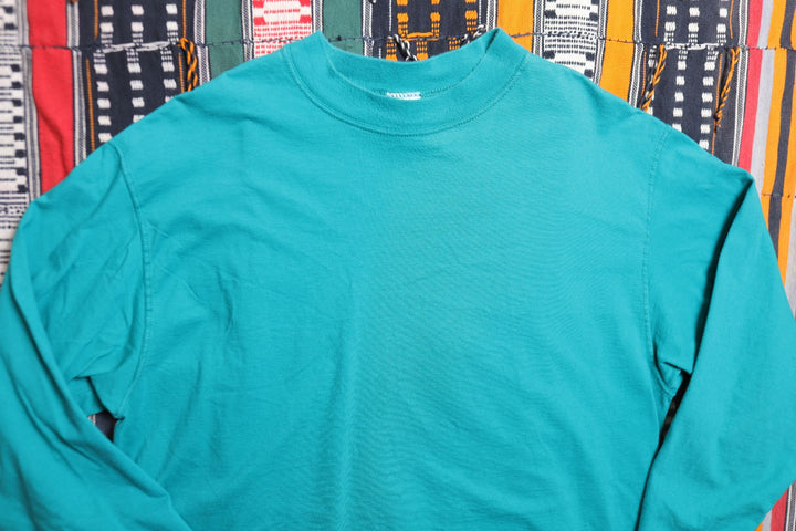 Russell Vintage Teal LS T Shirt XL 90s