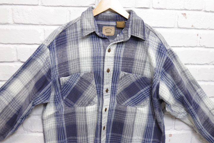 St Johns Bay Vintage Plaid Shirt Large 90s