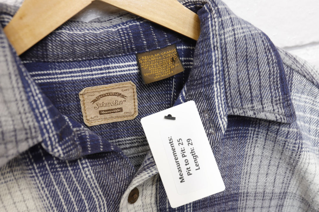 St Johns Bay Vintage Plaid Shirt Large 90s